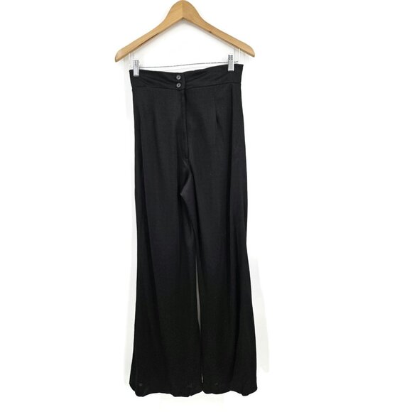 VTG New Young Innocent by Arpeja Black Pants Womens 11 Wide Leg Flare High Rise - Picture 4 of 7